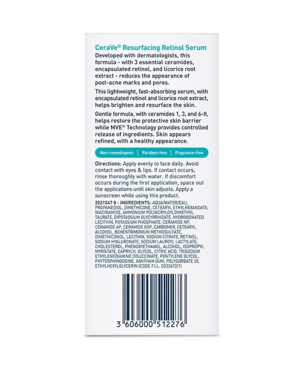 Cerave Resurfacing Retinol Serum 30ml (Men & Women)